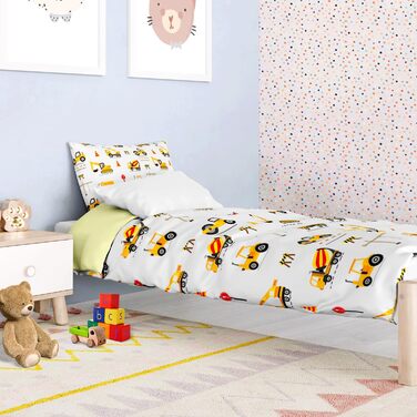 Комплект постільної білизни для дитячого ліжечка DJDEA 100x135 см - Динозаври, м'яка мікрофібра, 2 шт. (з наволочкою 40x60 см)