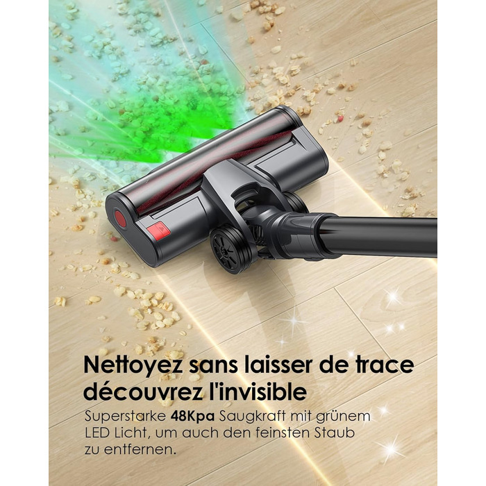 Бездротовий пилосос Linkifly A11: потужний акумуляторний пилосос, 600 Вт, 48 кПа, 60 хв роботи, технологія Anti-Tangle, для твердих підлог, килимів та плитки