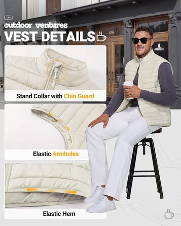 Чоловіча степкова жилетка Outdoor Ventures – легка, пакувальна, для активного відпочинку, бігу, гольфу, походів, їзди на коні (Абрикосовий, XXL)