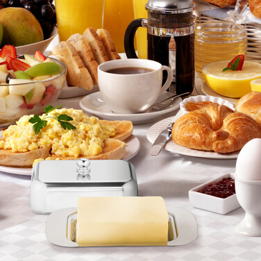 Relaxdays Stainless Steel Butter Dish with Lid