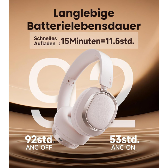 Навушники бездротові Edifier ES850NB Over-Ear з шумозаглушенням, Hi-Res Audio, Bluetooth 5.4, рожеві