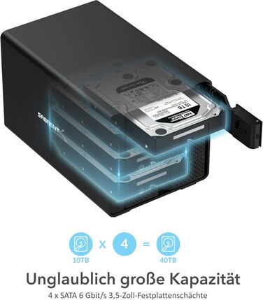 Док-станція Sabrent для жорстких дисків 2.5/3.5 дюймів SATA SSD/HDD з USB A - підтримка 10TB, 5Gbps, Offline Clone