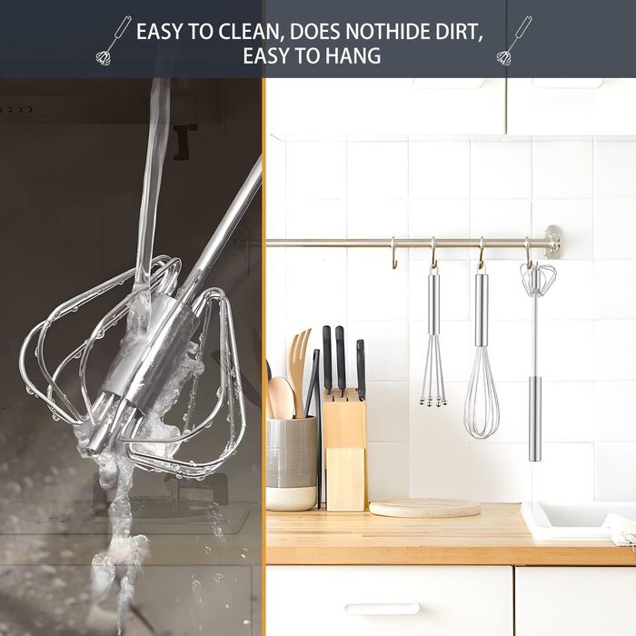 Набір міксерів з нержавіючої сталі, 3 шт. (Ballon, Flexi, з кульками) для випічки та змішування тіста, сріблястий