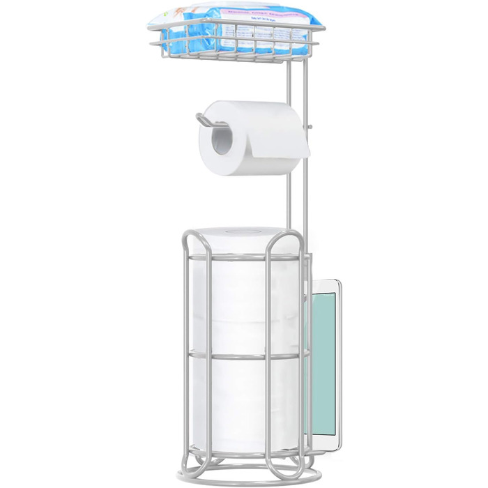 Тримач туалетного паперу TreeLen Mega Roll з нержавіючої сталі, тримач для серветок та журналів, хром (на 4 рулони)