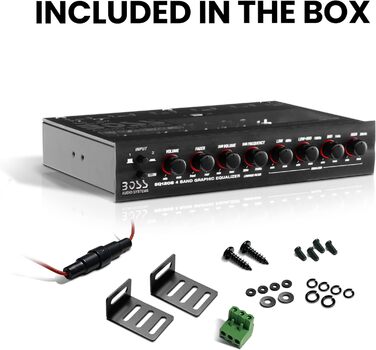 Boss Audio EQ1208 підсилений 4-смуговий еквалайзер з регулюванням сабвуфера, попередній підсилювач для авто