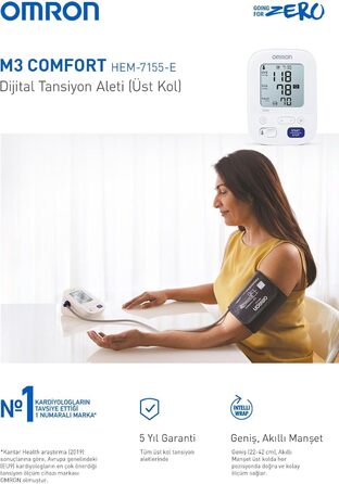 Електронний тонометр Omron M3 Comfort HEM-7155-E - вимірювання артеріального тиску в домашніх умовах