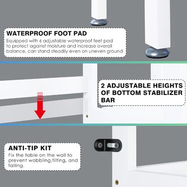 SMIBUY Over The Toilet Storage, 6-Tier Bamboo Bathroom Shelf with Drawers, Freestanding Over the Toilet Organizer Rack, Ample Storage, Space Saver for Small Spaces (Natural) (White)