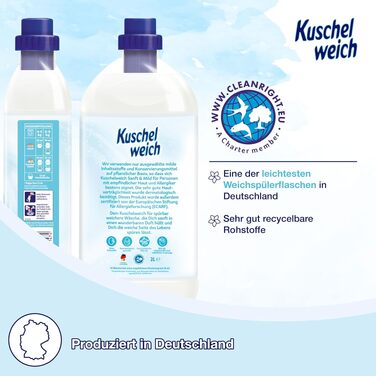 Кондиціонер для білизни Kuschelweich Sanft & Mild, гіпоалергенний, без мікропластику, 6 x 2 л (на 456 прань)