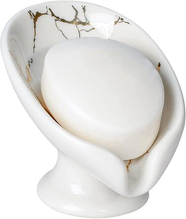 Керамічна мильниця Umlaca, мильниця для душу, підставка для мила, безперебійна мильниця, білий мармур, для кухні, ванної кімнати, душової кабіни