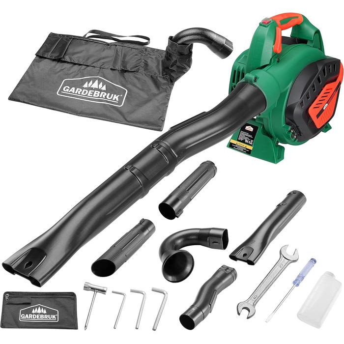 GARDEBRUK® 4-in-1 Leaf Blower - Gasoline, Blowing Speed 68m/s, 45L Collection Bag Included, Leaf Blower, Shredder, Garden Vacuum