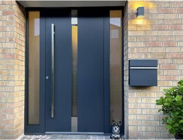 Поштовий ящик Metzler Stelio Anthrazit з газетницею та гравіюванням імені з нержавіючої сталі V2A - RAL 7016