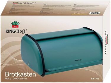 KING HOFF Металева коробка для хліба/обіду (чорна, зелена, маленька)