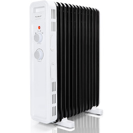 Масляний радіатор Aigostar 2500W з 13 ребрами: електрична портативна теплова батарея з термостатом та захистом від перегріву