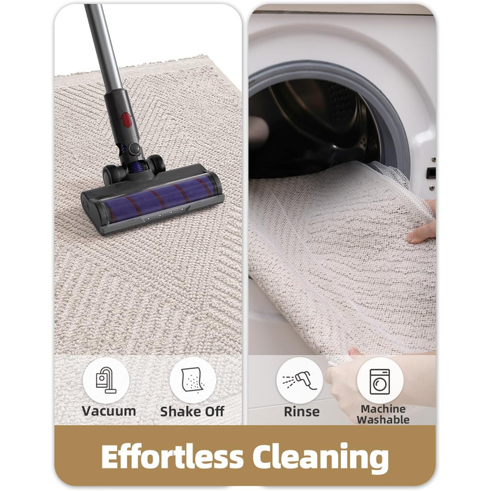 Килимок для дому COLOR&GEOMETRY 50x80 см, бежевий, миючий, для входу, внутрішній та зовнішній, рифлений візерунок