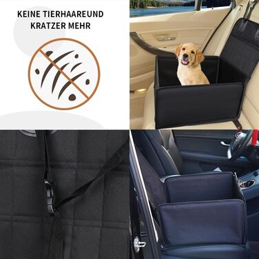 Автомобільний лежак для собак, стабільний бокс для собак на заднє сидіння, водонепроникний, чорний