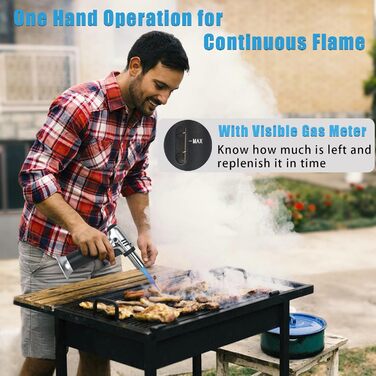 Кулінарний газовий пальник-фламбе Bunsen для кухні та кемпінгу з замком безпеки, для десертів та випічки