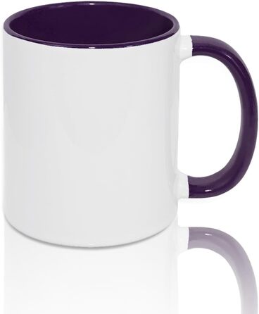 MR.R 11 Unzen Sublimation blank mugs, blank white mug, mug with purple color inside and handle, set of 6