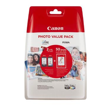 Комплект оригінальних картриджів Canon PG-545XL та CL-546XL FINE з фотопапером, збільшений ресурс