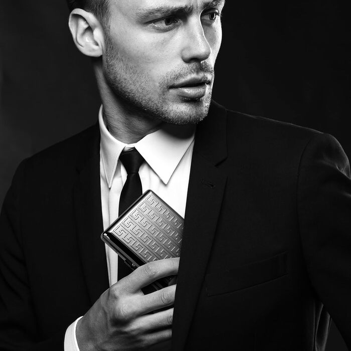 Металеве етоле для сигарет 84 мм, 3.34 дюйма, для King Size, 14 шт., захист RFID-картки (King Size 20 шт., Лабіринт Чорний)