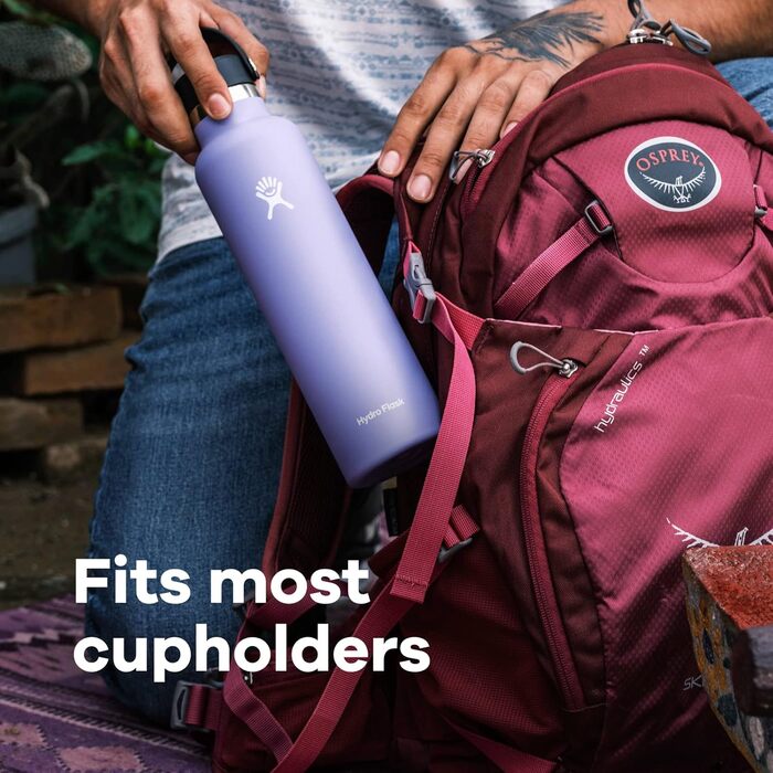 HYDRO FLASK - 532ml (18oz) Water Bottle - Vacuum-Insulated Stainless Steel Water Bottle - Sports Bottle with Leak-Proof Flex Cap & Strap - Dishwasher-Safe Thermos Bottle - Wide Mouth - Laguna