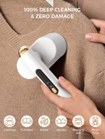 Електричний флусознімач Smiling Shark M-3: бездротовий, з 4 рівнями регулювання, 90° обертання, для одягу та меблів