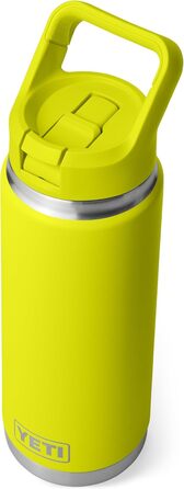 YETI Rambler C Drink Straw Bottle, vacuum-insulated stainless steel bottle with straw lid, 26 oz (769 ml) (Firefly Yellow)