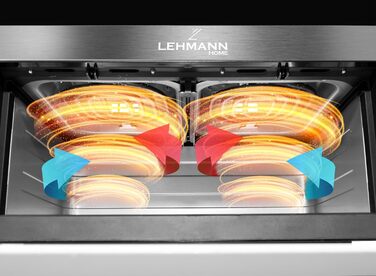 Фритюрниця повітряна LEHMANN з 2 камерами, 9л, 2400 Вт, AirFryer XXL з 12 програмами, до 200°C, WiFi, без олії, з технологією Air Fry – гриль, випічка, ферментація, дегідратація