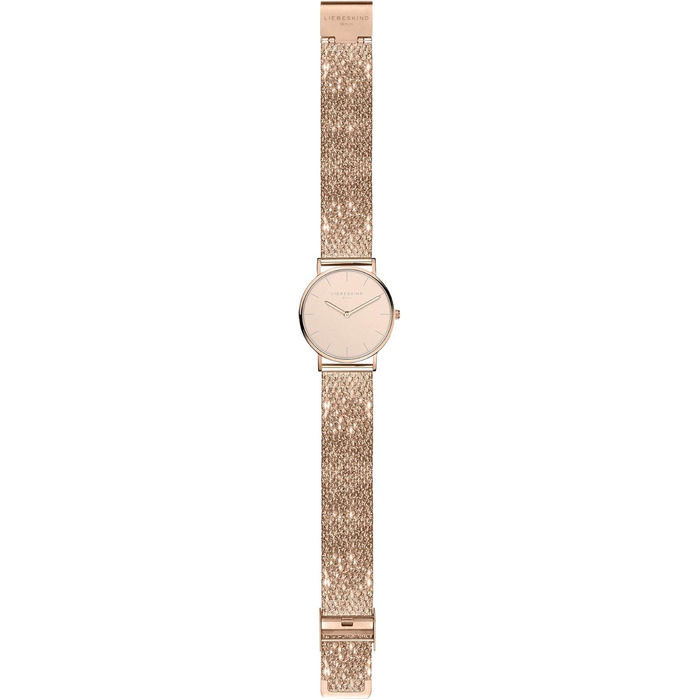Годинник жіночий LIEBESKIND BERLIN – кварцовий, 34 мм, сітка з гліттером, водостійкий 5ATM, рожеве золото