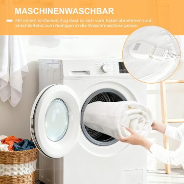 Електрична ковдра StarOnce 160x140 см для двоспального ліжка з 10 рівнями нагріву, автовимкненням, 2 пультами та захистом від перегріву. Можна прати в машині. Біла (150x80 см)