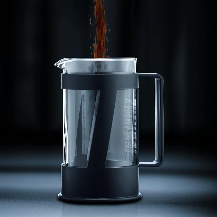 Bodum CREMA Френч-прес для приготування кави, 0.5 л, нержавіюча сталь, чорний