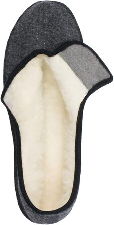 Чоловічі фетрові домашні тапочки Schawos 6064, теплі, з вовняним утеплювачем, неслизькі, на липучці, 41 EU, темно-сірі