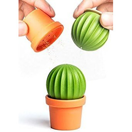 Qualy Design Studio Cactus Salt and Pepper Shakers in one. A great decorative and practical accessory for the kitchen and dining room. Cool salt shaker for tequila.