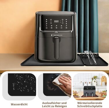 Стійка до вогню силіконова підставка 48x30 см для фритюрниці, кухонного приладдя, захист від нагріву, робочої поверхні, кавомашини, сумісна з Ninja, Cosori, Philips Airfryer