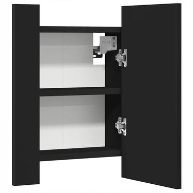 Шафа у ванну кімнату з дзеркалом та RGB LED-підсвіткою, 40x12x45 см, чорна