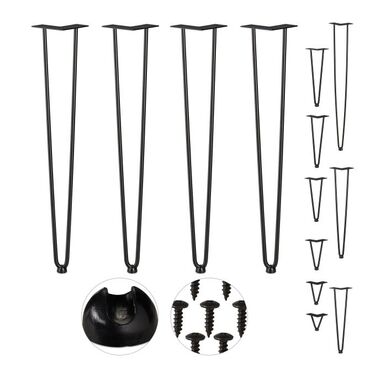 Relaxdays 4-Pack Hairpin Legs with 2 Braces