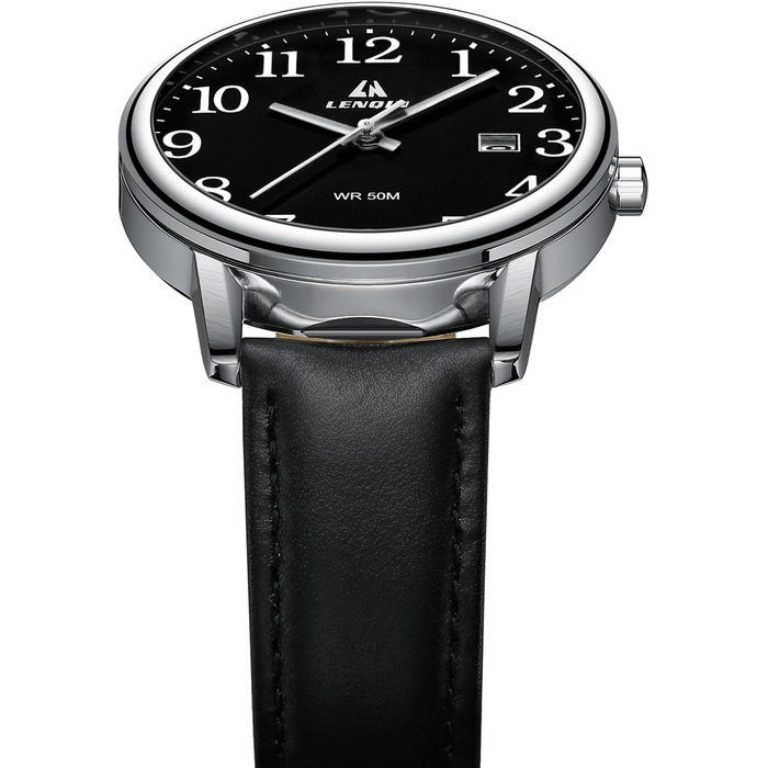 Чоловічий годинник Easy Reader з датою, кварцовий, водонепроникний, 38 мм, чорний/сріблястий, для бізнесу та повсякденного носіння