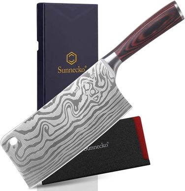Японський ніж Sunnecko Santoku 17 см - професійний кухонний ніж для приготування їжі, універсальний ніж шеф-кухаря