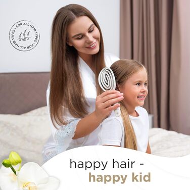 FABCARE Щітка для волосся з щетиною дикого кабана, кругла, з електронною книгою - Розпушувальна щітка з подвійною спіральною пружиною, без пошкоджень - Професійна щітка для розпушування волосся для всіх типів волосся - Щітка для волосся для жінок (натурал