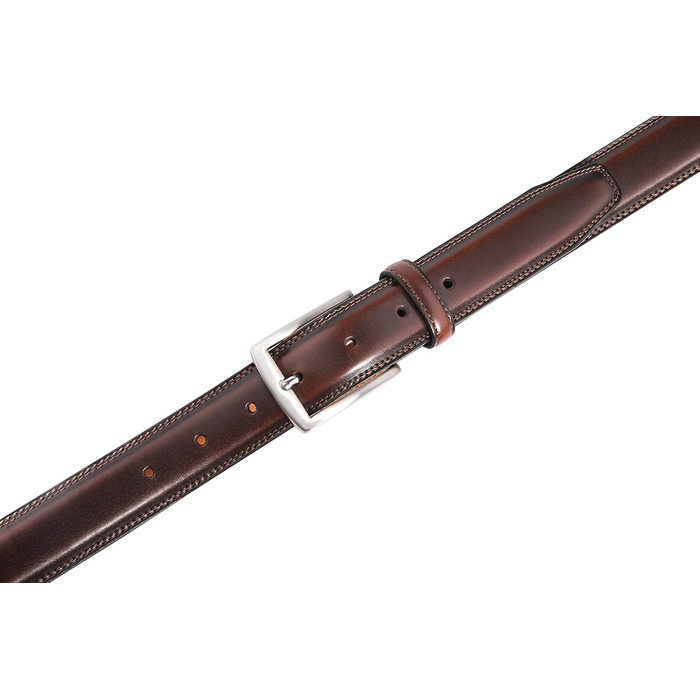 Чоловічий шкіряний ремінь Fabio Valenti – для костюмів, джинсів, уніформи, з односторонньою пряжкою, дизайн США, 40-42, махагон