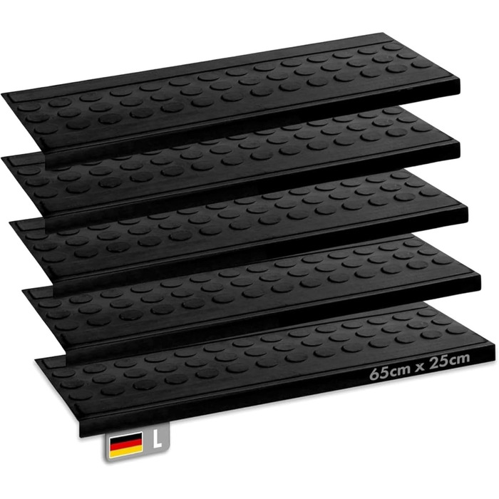 Rubber Threshold Ramps - Non-Slip Transition Mats for Indoor/Outdoor Use - 5 Piece Set