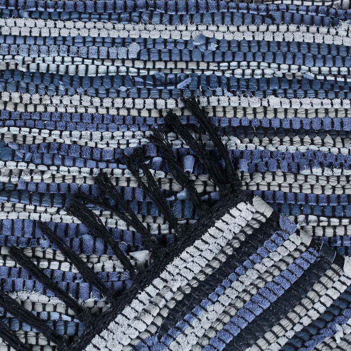 Relaxdays Leather and Cotton Patchwork Rug