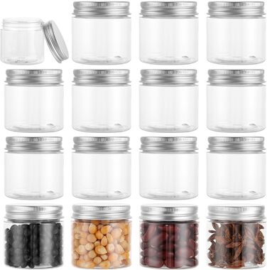 Набір контейнерів для зберігання 16 шт. 500 мл з кришкою, прозорі пластикові банки, BPA Free, для продуктів та солодощів