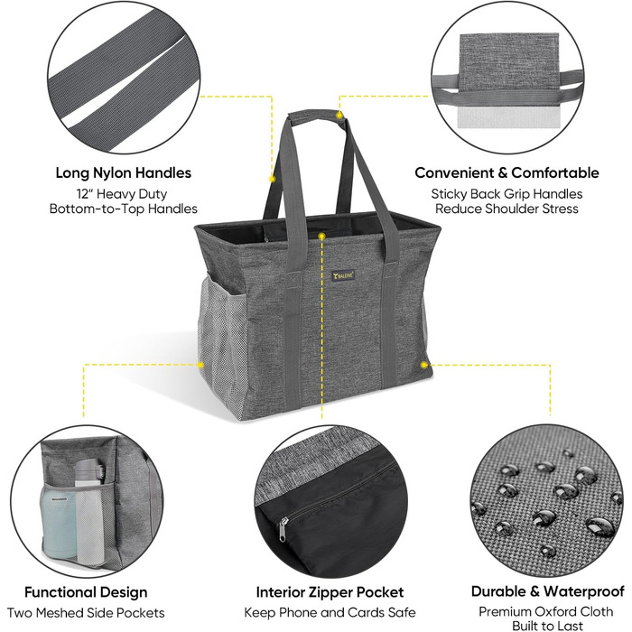 BALEINE Extra Large Multi-Purpose Tote Bag with Wire Frame for Storage (22