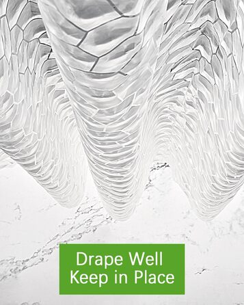 Шторка для душу OTRAKI 240 x 200 см, антигрибкова, EVA, водонепроникна, з кільцями, 3D, для ванної кімнати