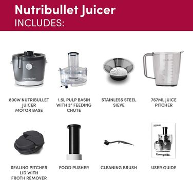 Nutribullet Швидковичавник, JB-BX044D-23, 800 Вт, Графіт, 800 Вт, Одинарний