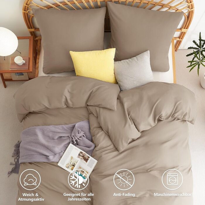 Комплект постільної білизни WAVVE Khaki 135x200 (4 шт.) - мікрофібра, комплект 2*135x200 + 2*80x80, з блискавкою
