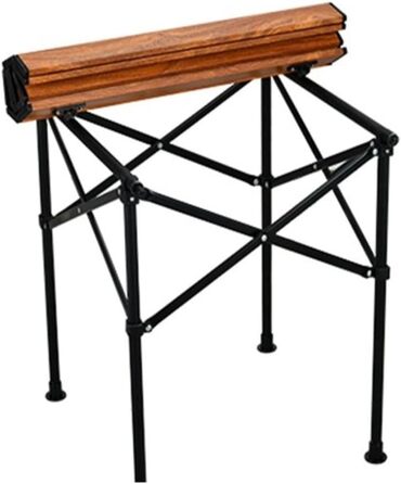 Складаний садовий/туристичний столик Ondis24 з алюмінію, 71 x 69.5 x 67.5 см, коричневий. Максимальне навантаження: 50 кг