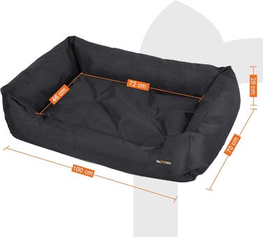 Feandrea Luxus Dog Bed, XL, Dog Cushion, made of Oxford fabric, with a non-slip bottom, 100 x 70 cm PGW28H