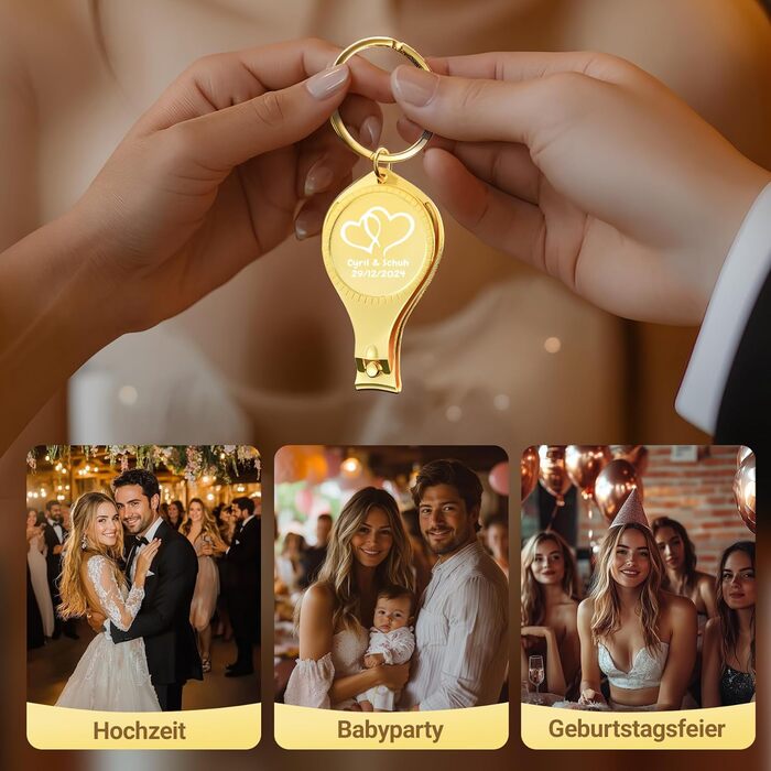 60 Personalized 4-in-1 Multifunction Bottle Openers, Gold Nail Clippers, Wedding Favors, Brewery, Private, Customized, Multi-Tool Gifts for Men.