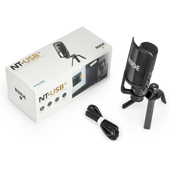 Rode NT-USB+ USB конденсаторний мікрофон + keepdrum MS138 гнучкий стійкий тримач (чорний) NT-USB+-MS138BK
